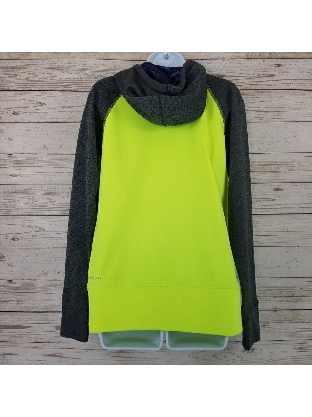 Nike Therma Fit Womens Size Medium Thumbholes Swoosh Pullover Hoodie Sweatshirt - Picture 4 of 10